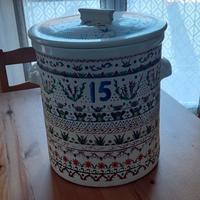 Vaso smaltato decorato a mano
