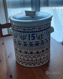 Vaso smaltato decorato a mano
