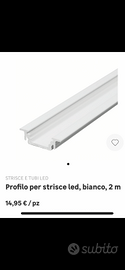 Profilo per strisce led completo di cover bianco