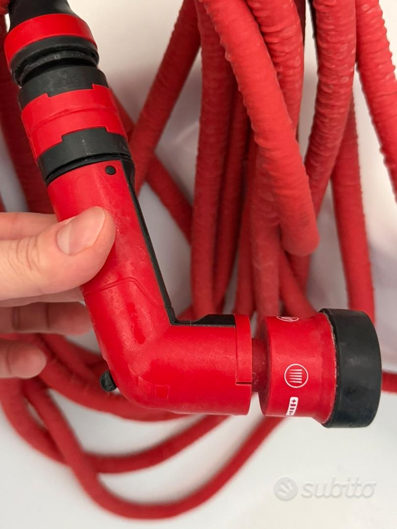 FITT YOYO UP 10 m, Tubo Acqua da Giardino Estensibile per Irrigazione con Pistola Multigetto e Gancio per Recinzioni, Rosso