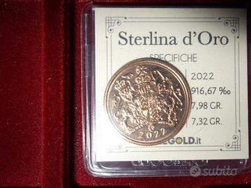 Sterlina d'oro FDC anno 2022 Elisabetta II