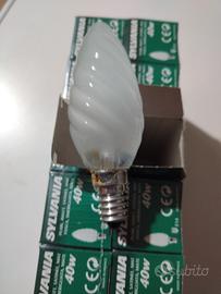 10 lampadine 40W E14 a tortiglione smerigliata