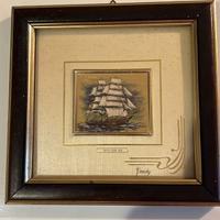 Quadro dipinto a mano su foglia d' oro