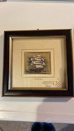 Quadro dipinto a mano su foglia d' oro