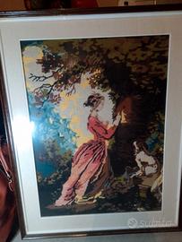 quadro ricamato mezzo punto 