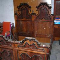 VECCHIO LETTO MATRIMONIALE IN NOCE FINE 800