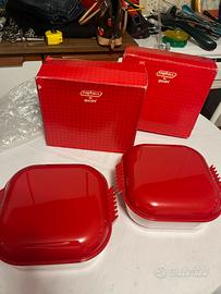 2 contenitori vintage rosso, Corticella by Guzzini