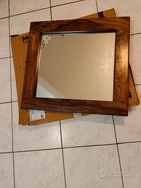 Specchio cornice legno massello.