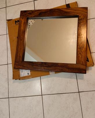 Specchio cornice legno massello.