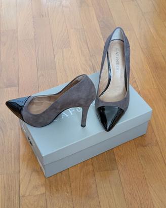 Scarpe décolleté pelle scamosciata con tacco - 37