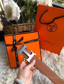 Cintura Hermès in pelle da uomo, marrone