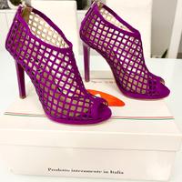 Scarpe tacco alto viola a rete Pittarello n.36
