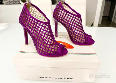 Scarpe tacco alto viola a rete Pittarello n.36