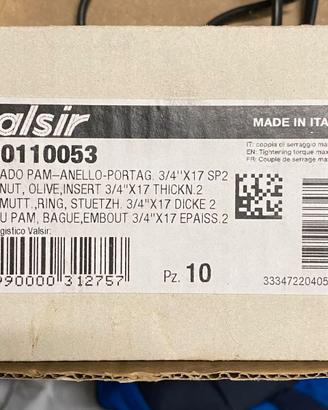 DADO-ANELLO-PORTAGOMMA 3-4''X17 SP. 2 VALSIR (7pz)