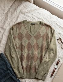 Pullover uomo Sisley taglia M a rombi Argyle