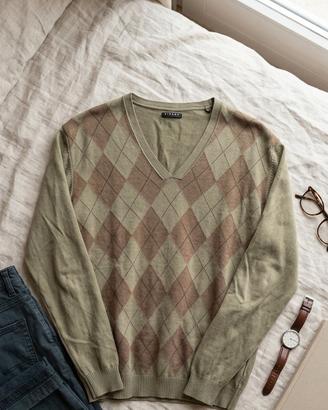 Pullover uomo Sisley taglia M a rombi Argyle
