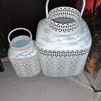 coppia di lanterne in ferro lavorato 