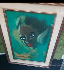 Quadro Dipinto Romano Mussolini Donna nera enorme 