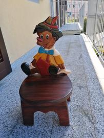 Banchetto con sedia Pinocchio artigianale 