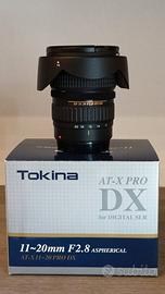 Tokina AT-X 11-20mm 2.8 PRO DX attacco Canon EF