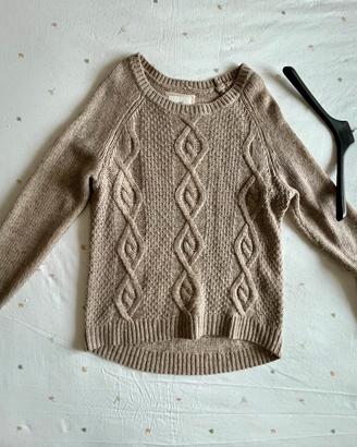Maglione beige L.O.G.G. H&M con trecce