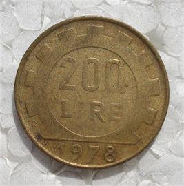 Moneta da 200 lire repubblica italiana 1978 / 7h