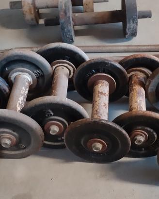 set palestra manubri e estensore vintage
