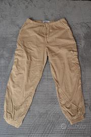 pantalone cargo donna tg m beige