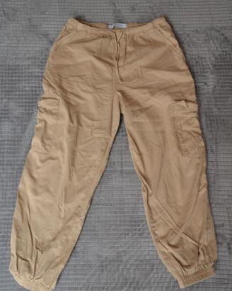 pantalone cargo donna tg m beige