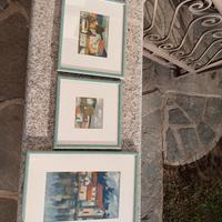 Trittico di quadretti a olio