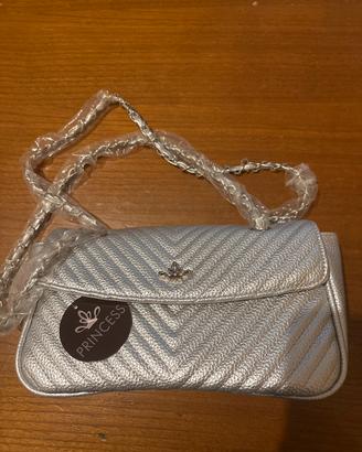 Set borsa tracolla+porta carte Princess Argento