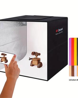 lightBox per foto 40x40 + 2 faretti e sfondi