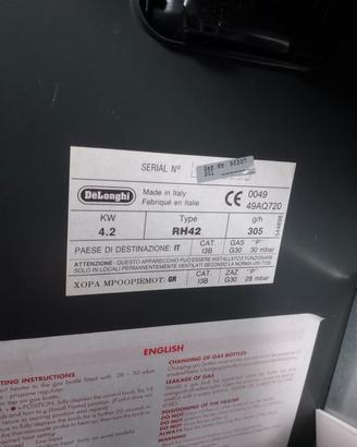Stufa a gas DeLonghi RH42 