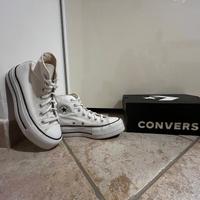 converse bianche platform