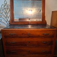 Credenza anni '40 con specchio e piano in marmo