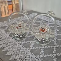 bomboniera in cristallo con Rosa di profumo 