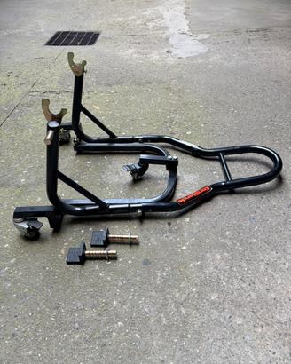 Cavalletto posteriore moto con ruote