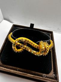 Bracciale oro 18kt smeraldi perle