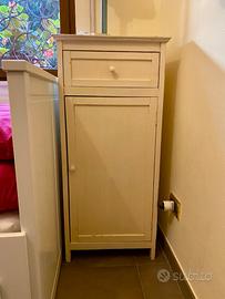 Comodino legno/ mobiletto bianco