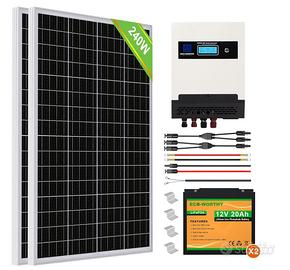 Kit fotovoltaico completo pannelli inverter accum.