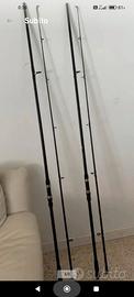  2Canne pesca Carp fishing 12ft mt 3.60 due pezzi