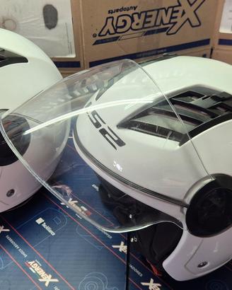 Casco jet LS2 Airflow bianco.