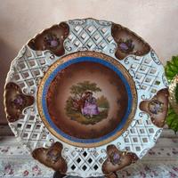 piatto traforato Bavaria ricamato oro