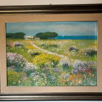 Antonio Pani - Paesaggio Fiorito - Olio su Tela