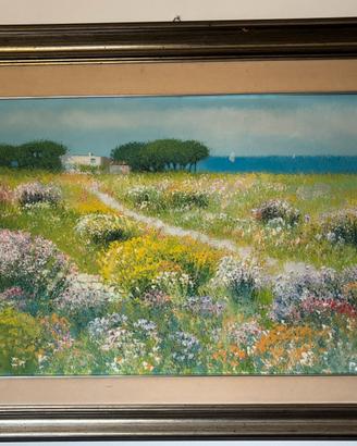 Antonio Pani - Paesaggio Fiorito - Olio su Tela