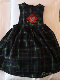 Vestito scozzese Nice Bear bambina tartan 4/5 anni