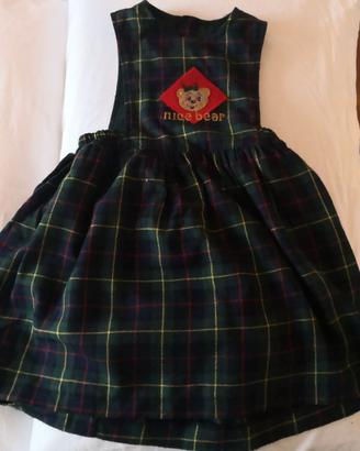 Vestito scozzese Nice Bear bambina tartan 4/5 anni