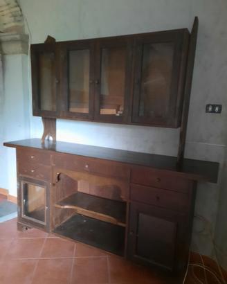 credenza legno massello stile rustico cucina