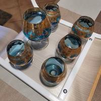 Set di sei calici da cognac anni 50 di colore blu