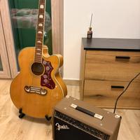 Chitarra acustica ephiphone e amplificatore